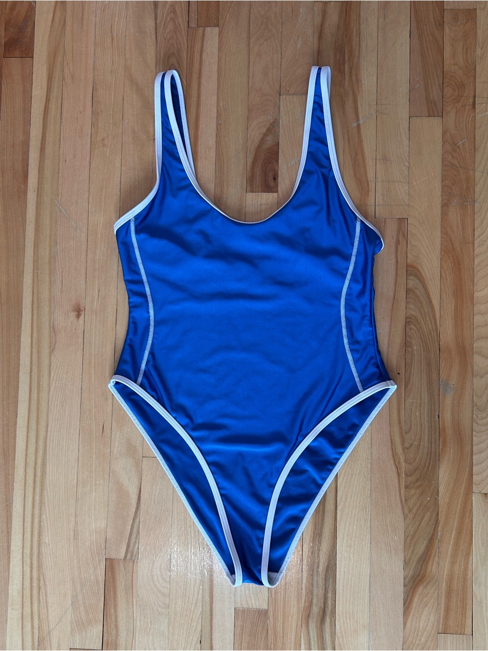 *free with purchase* Blue One-Piece Swimsuit with White Trim